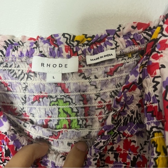 RHODE ALICIA PRINTED PAISLEY BLOUSE SIZE - Picture 10 of 12